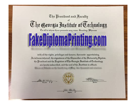 Georgia Institute of Technology Diploma Sample