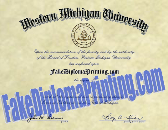 Sample Degree Western Michigan University Diploma.