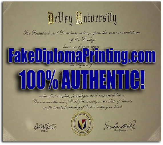 Devry Univerity Diploma