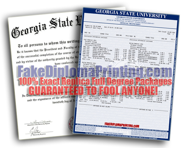 georgia state university diploma certificate