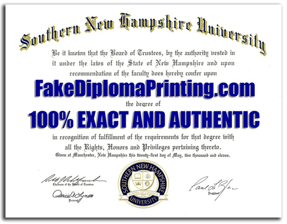 Southern New Hampshire University Diploma