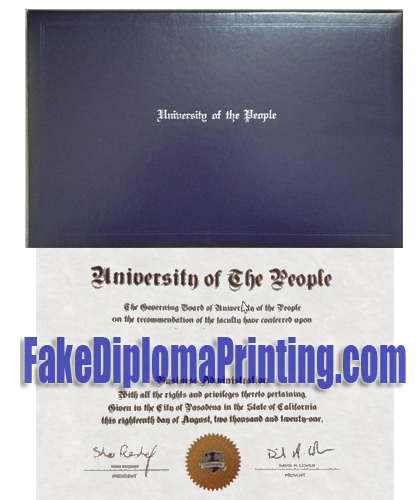 University of The People Diploma and Folder.