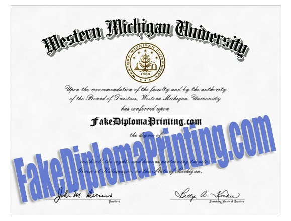 Western Michigan University Diploma Sample
