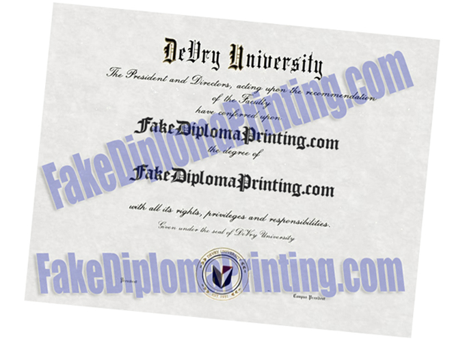 DeVry University Diploma.