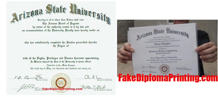Arizon State Diploma Sample