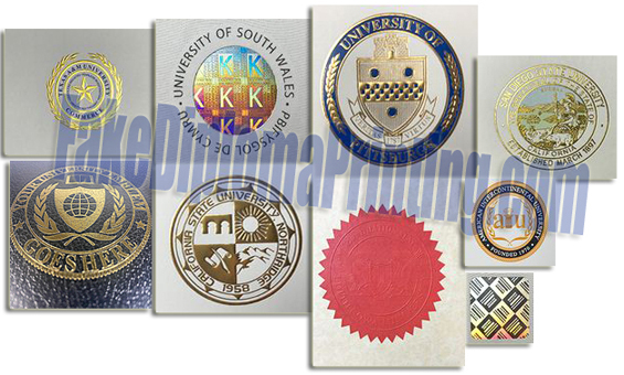 Embossed College Diploma Seals.