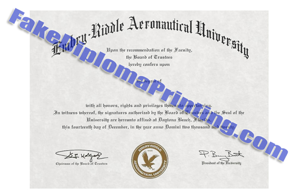 Embry-Riddle Diploma Printed.