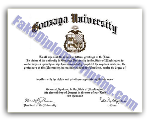 Gonzaga University Diploma.