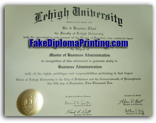 Lehigh U Diploma