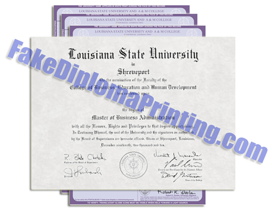 Louisiana State University Diploma.