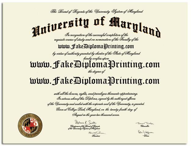 university of maryland degree diploma