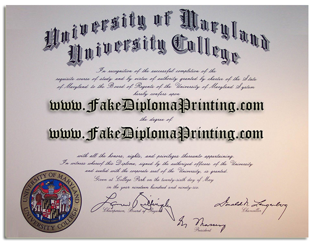 university of maryland printed diploma